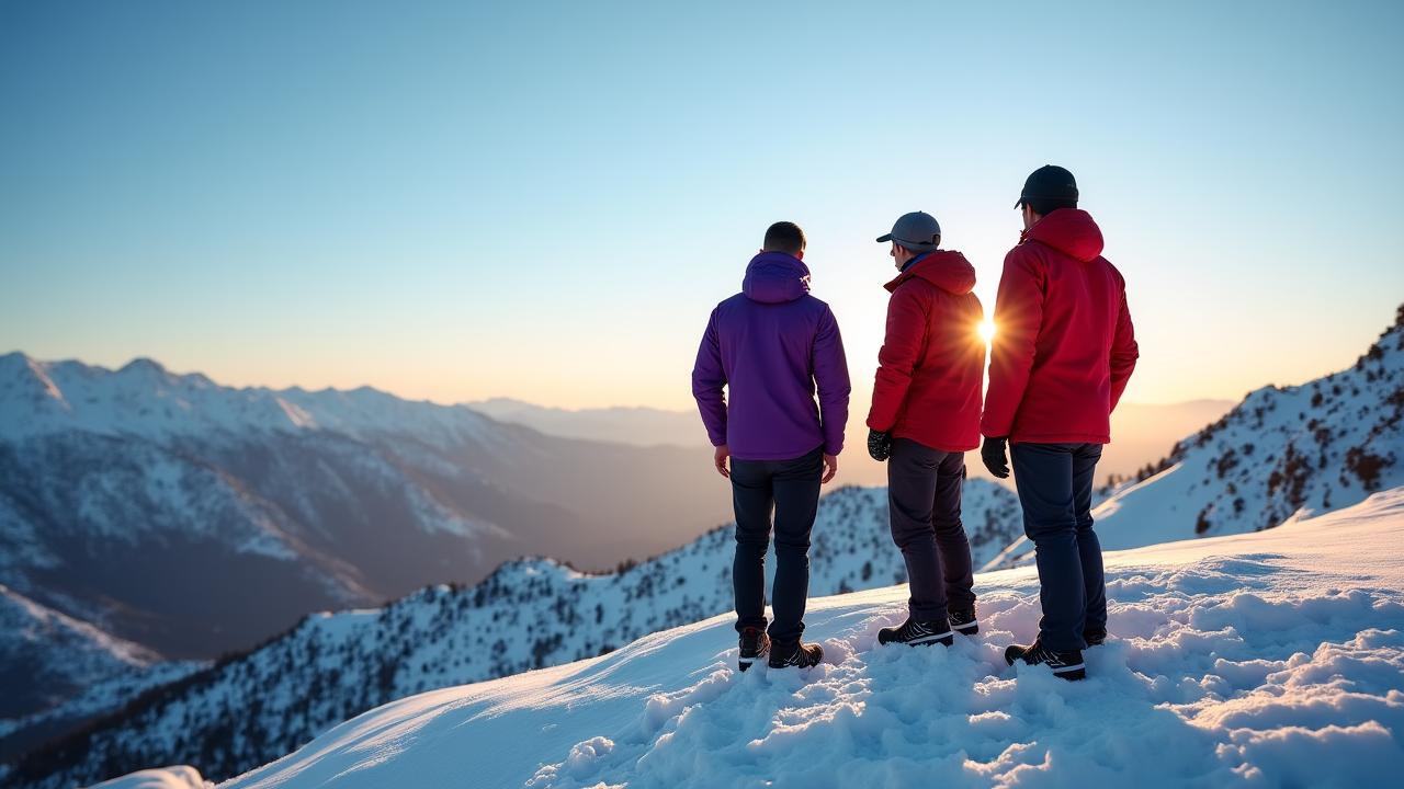 Dune Hearth founding team together on a snowy Arizona peak