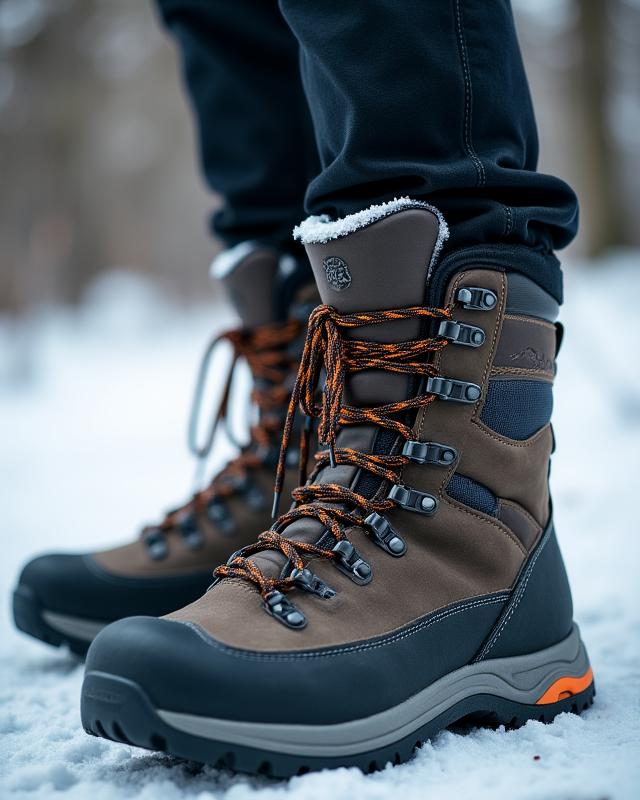 Wide-calf waterproof mountain boots