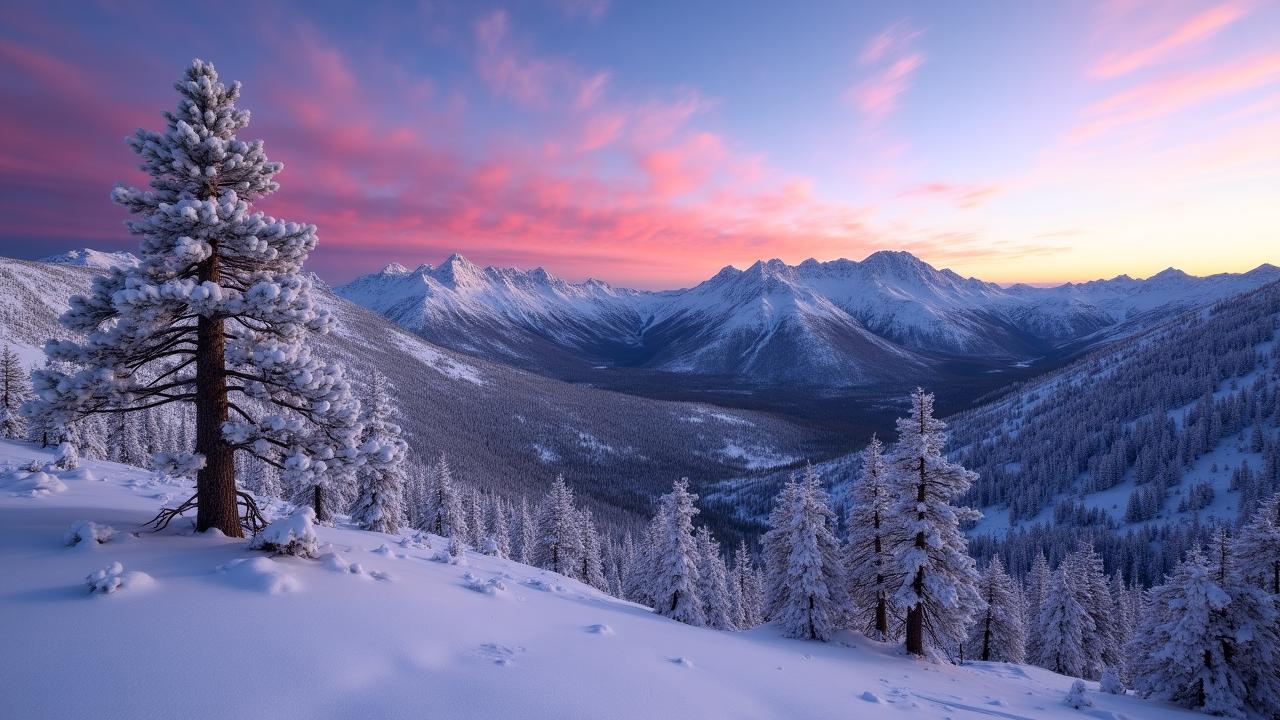 Pristine snowy landscape of Kachina Peaks Wilderness near Flagstaff