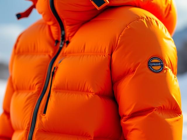 Insulated winter parka in sunset orange